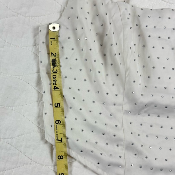 Wild Fable Cream Rhinestone Square Neck Crop Top M Glam Cowgirl Party Bustier - Picture 10 of 11